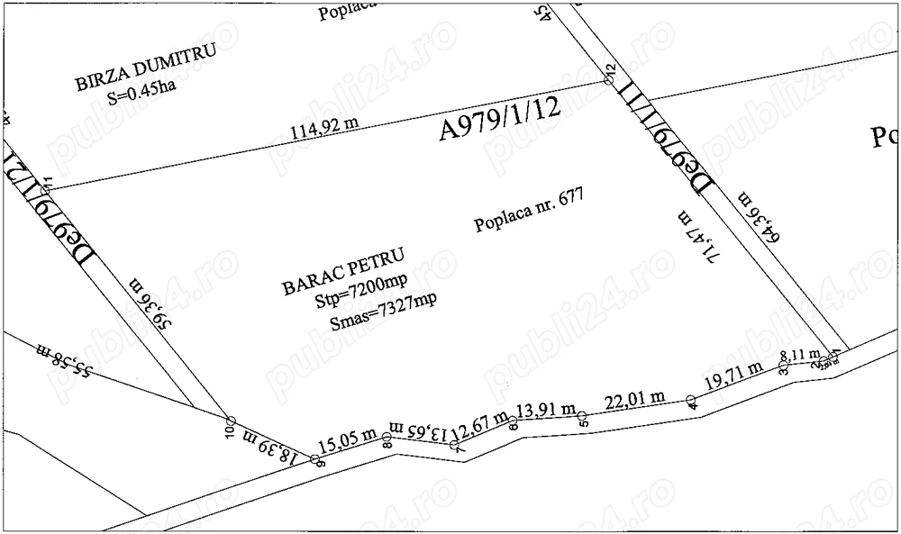 Vand terem extravilan, in Sibiu, Zona Uzina de Apa, spre Poplaca, 7200 mp
