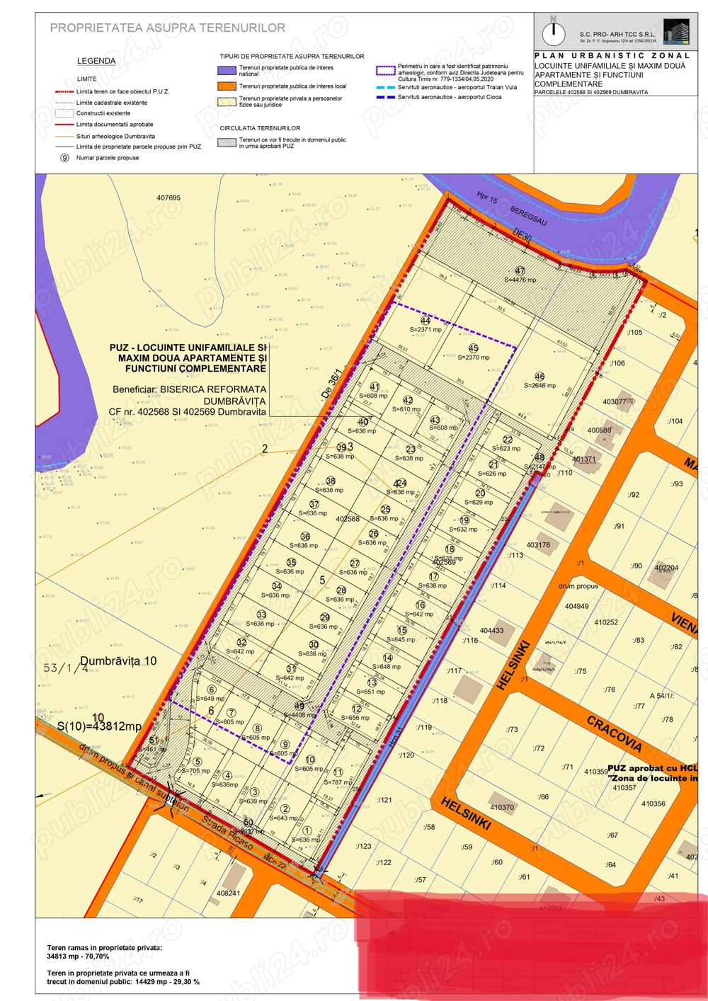 Terenuri intravilan Dumbrăvița, str. Picasso, fără comision, 145 euro mp