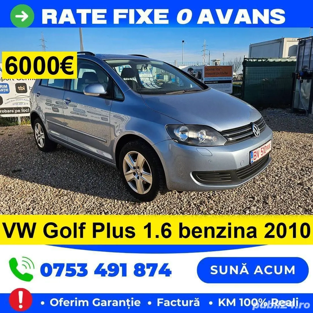 Golf Plus 2010..1.6 benzină 