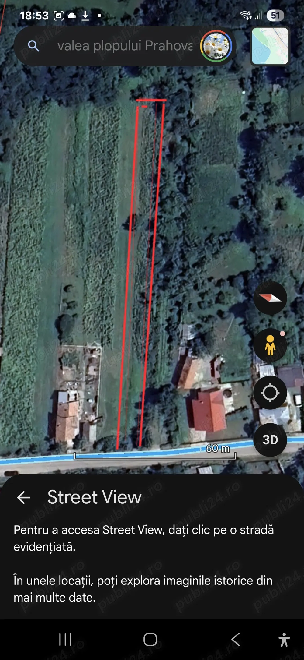 VÂND Teren intravilan 1000 mp, localitatea Valea Plopului  județul Prahova 