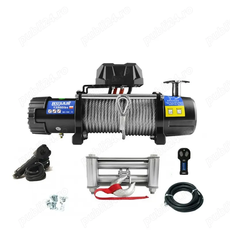 Troliu model nou HUSAR WINCH 13500 lbs (trage 6124 kg)+ HUSA