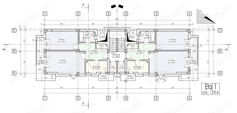 Apartament 2 camere in vila, decomandat, in constructie 2025-2026