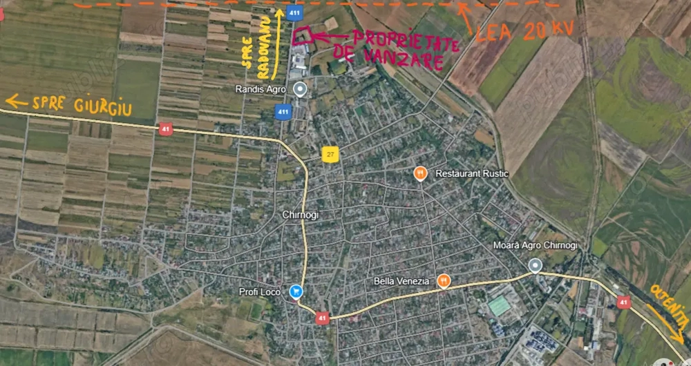 Teren intravilan 9970 mp , com. Chirnogi, jud. Calarasi (situat la 50-60 km de Bucuresti)