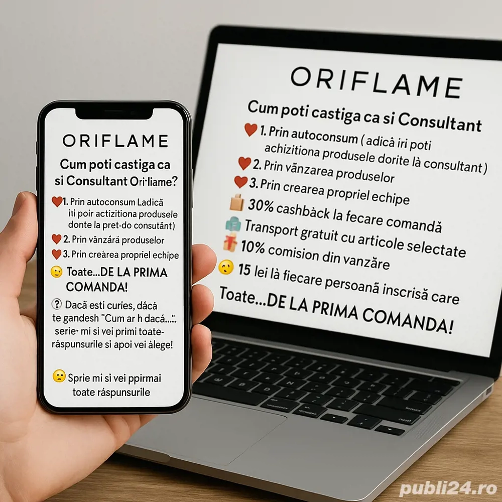 Lucrează de acasă cu Oriflame 