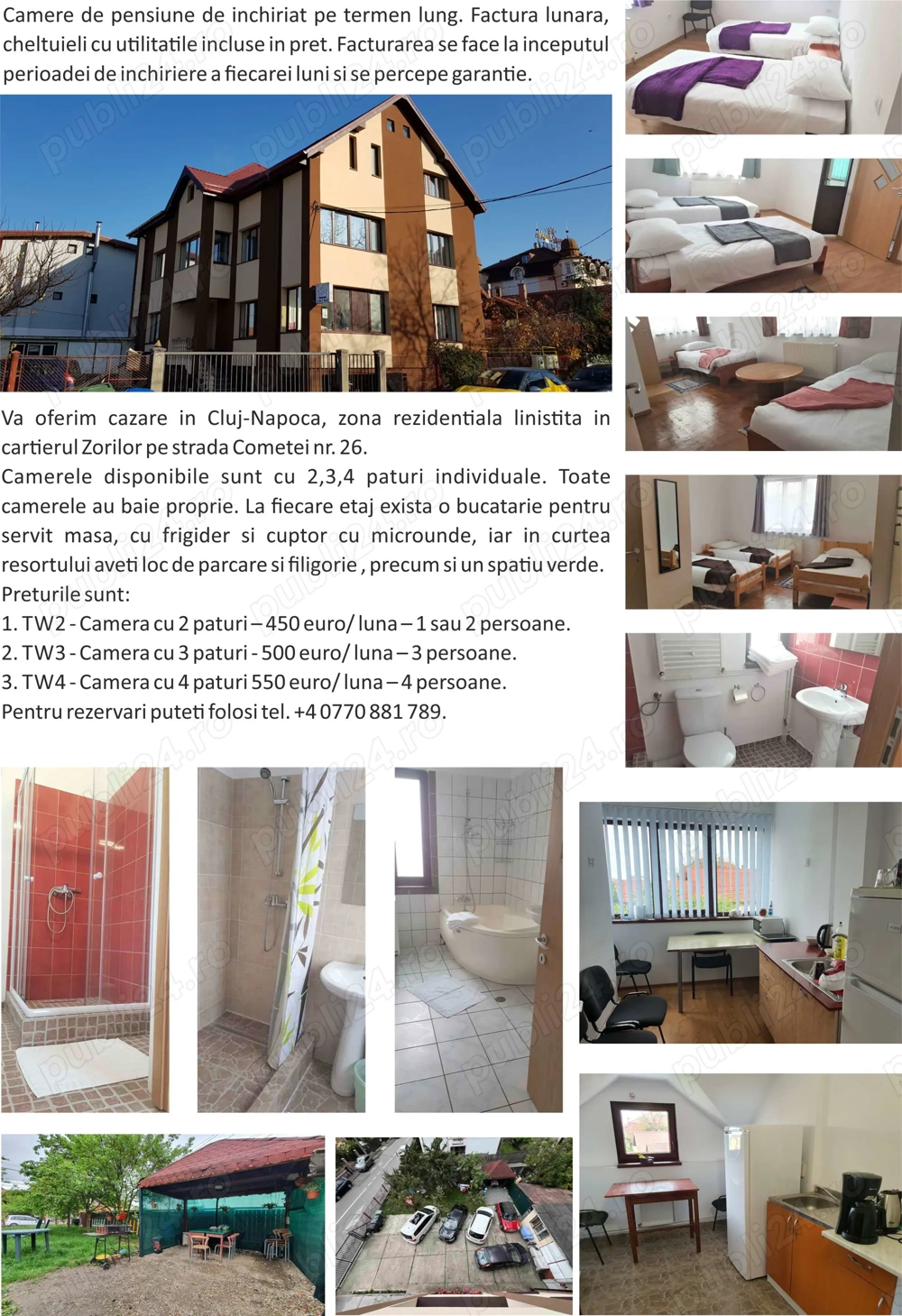 Camere de inchiriat pentru birouri sau locuinta in Zorilor, Cluj-Napoca.