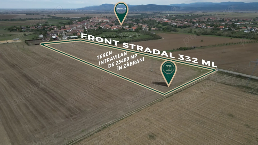 Teren intravilan de 25400 mp cu potențial excepțional pentru investiție în Zăbrani