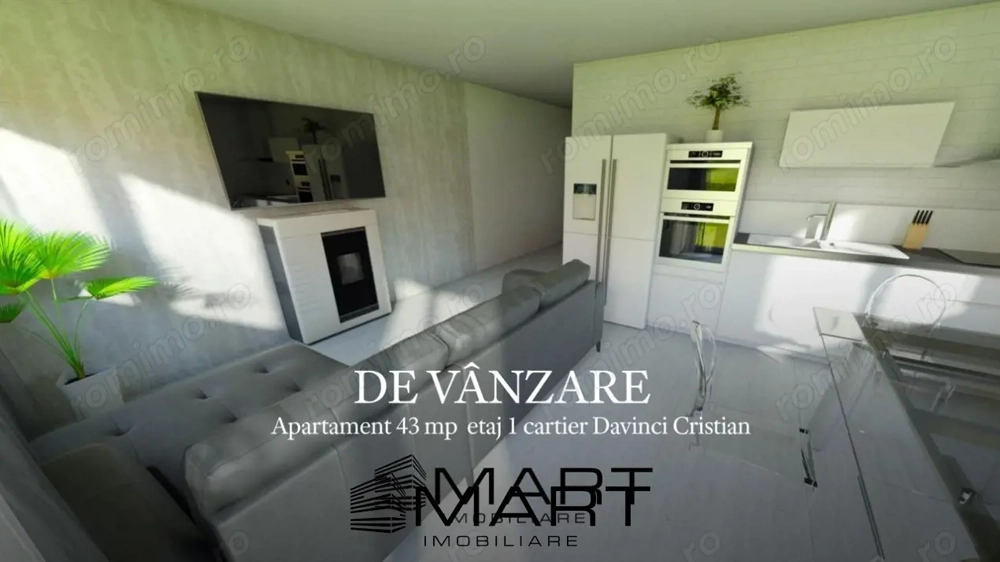 Apartament 43 mp etaj 1 cartier Davinci