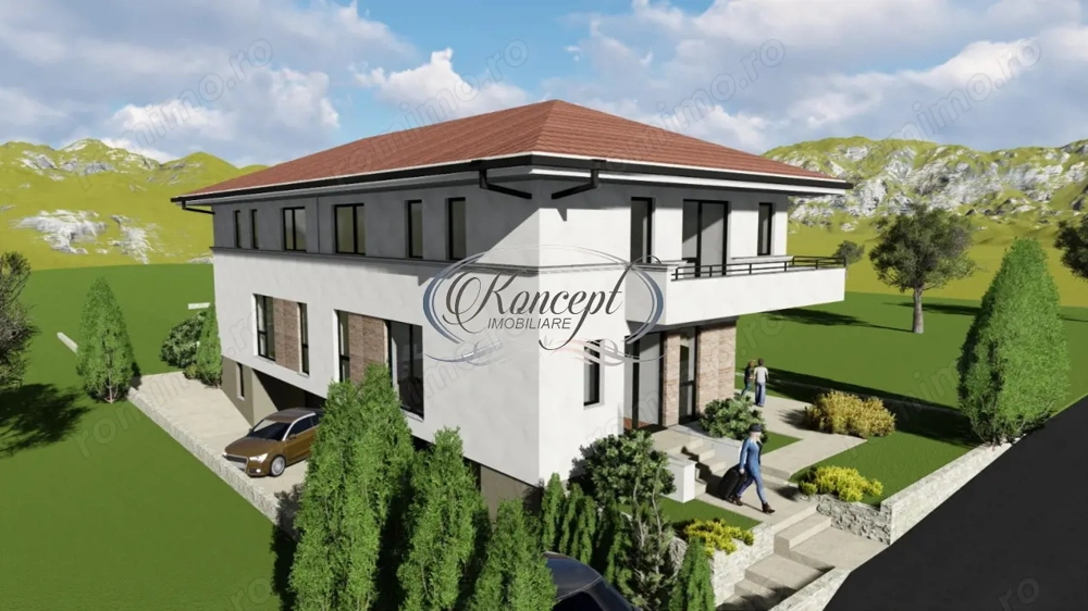 Duplex cu teren generos si panouri fotovoltaice in Dambul Rotund