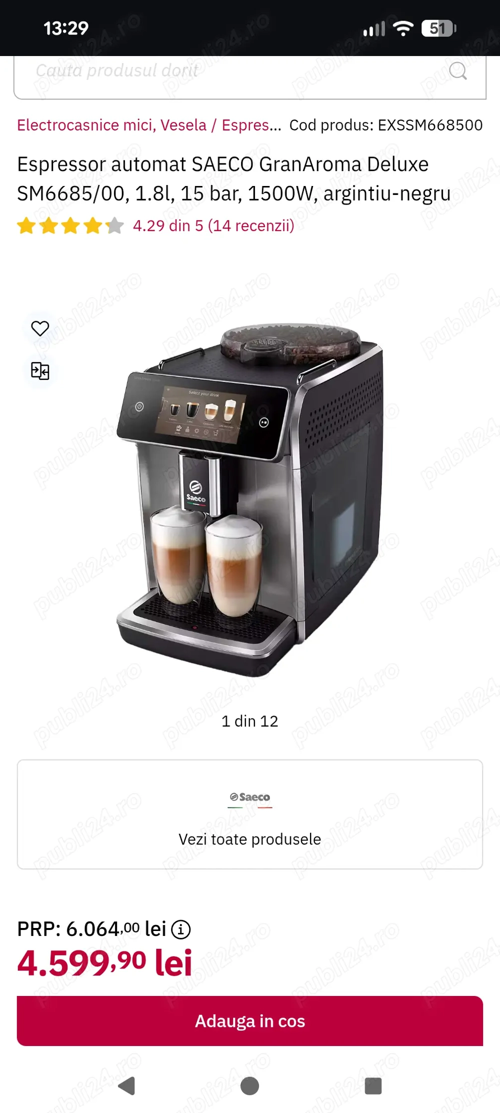Espressor SAECO GranAroma Deluxe ( Delonghi Philips Nespresso)