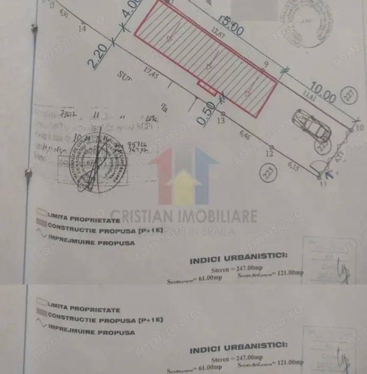 zona bd.Independentei-Bella Italia Teren 247 mp+Proiect Casa+Autorizatie deschidere 6,17 m,
