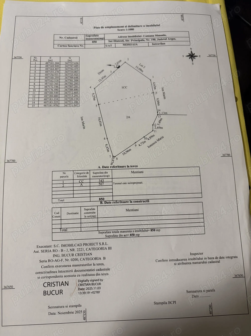Vanzare teren 860 mp
