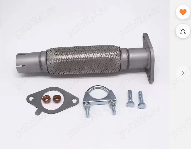 Conexiune catalitică cu țeavă de eșapament flexibilă la blocul motor