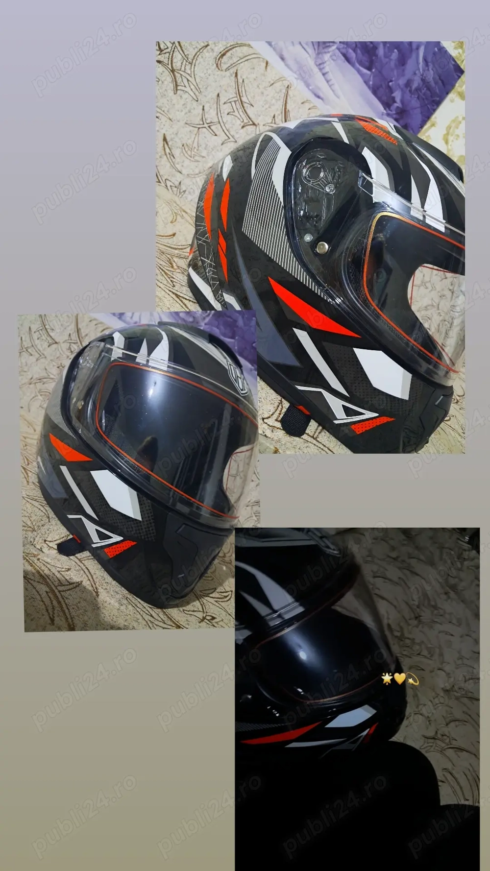 Casca moto roșu negru, nou-nouță