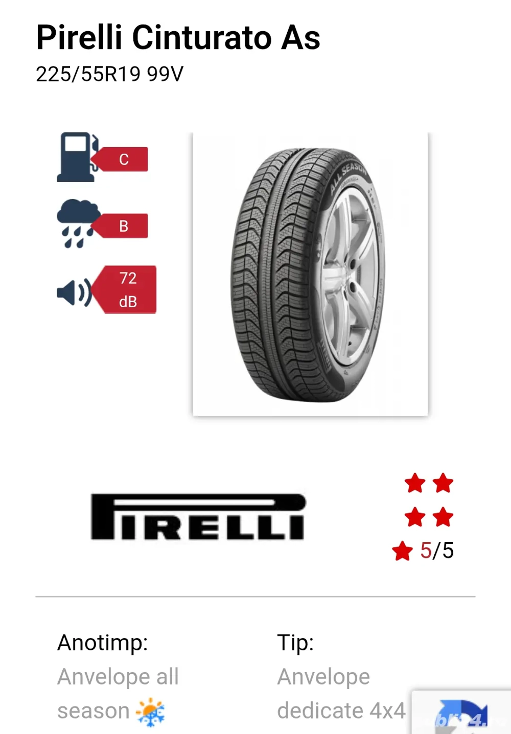 Anvelope Pirelli Cinturato All Season 225/55R19