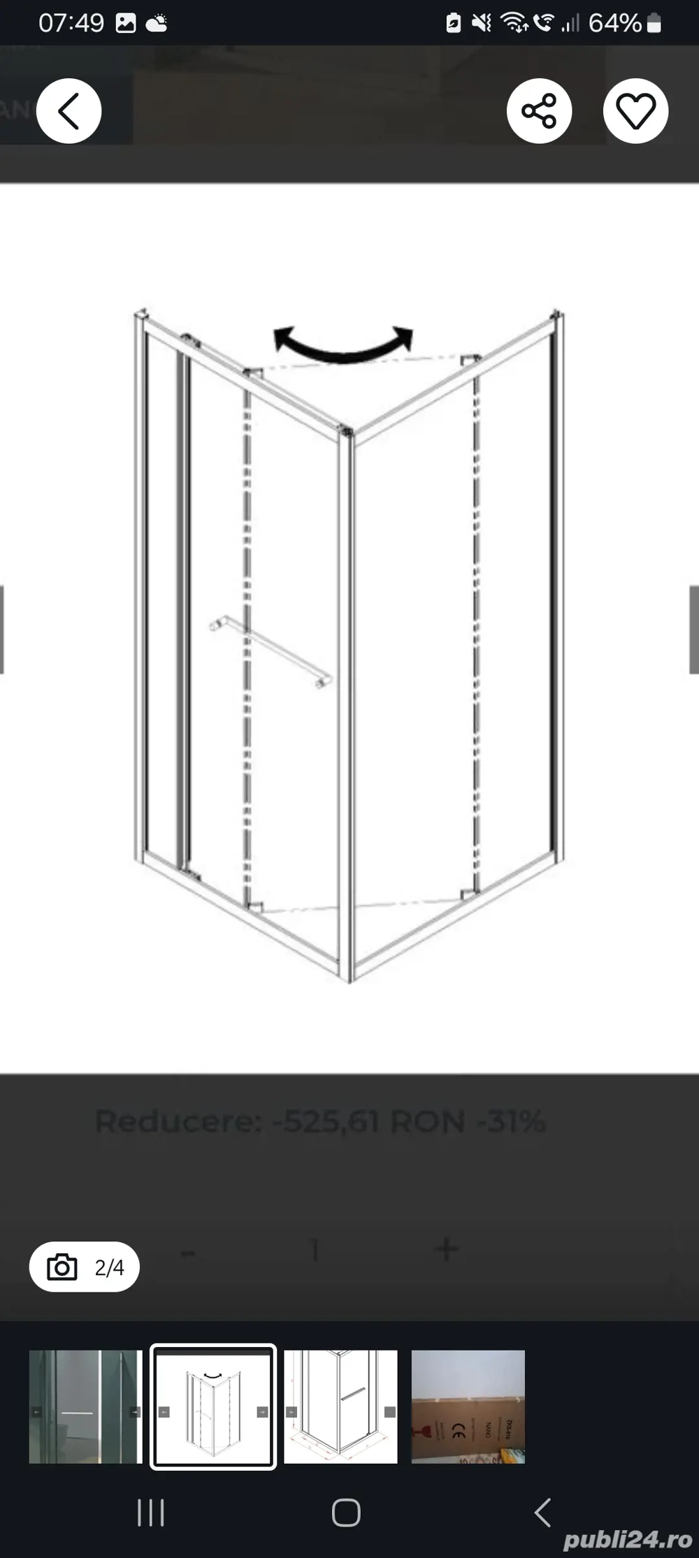 Cabina dus nedesfacuta