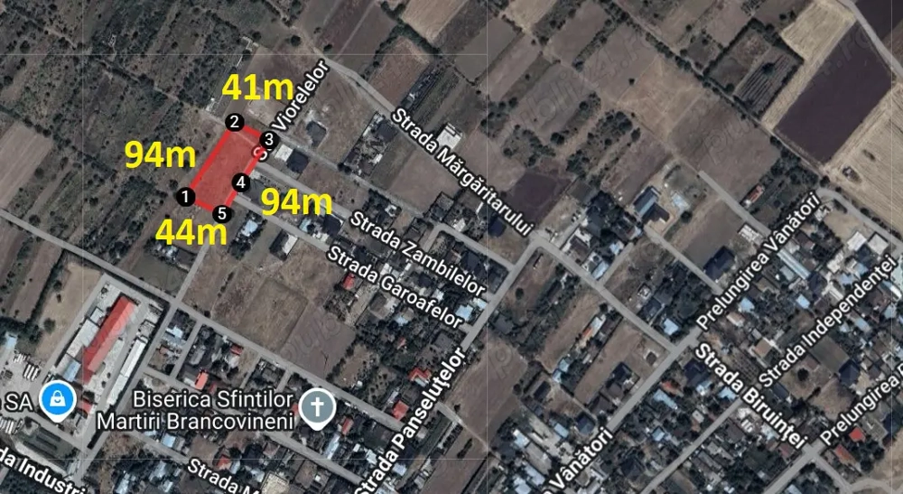 teren intravilan 3986 mp Urziceni, str.Viorelelor, Cartier Peste linie