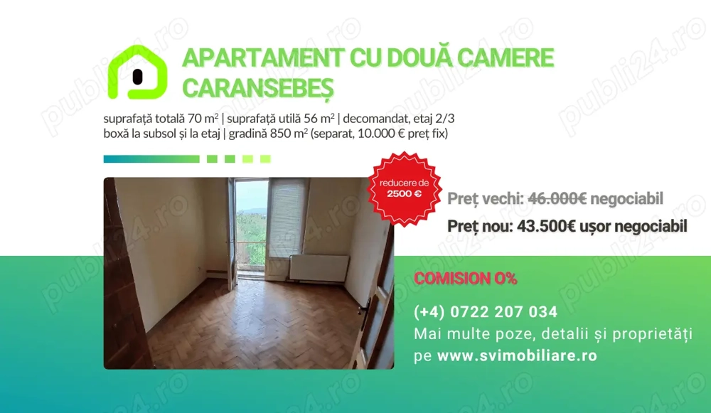 Comision 0 - Apartament cu 2 camere, zona Garii, Caransebes