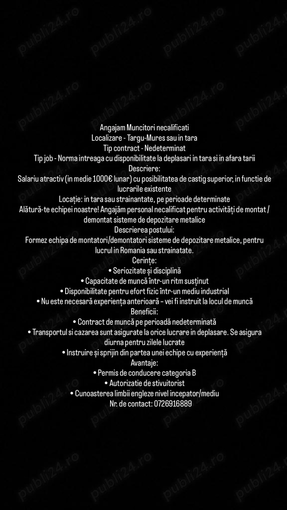 Angajez cu sau fara experiență!