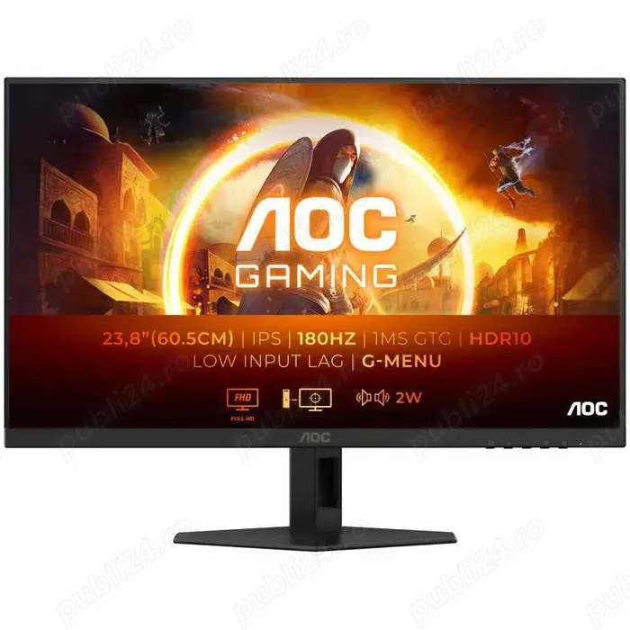 Monitor Gaming AOC, 23.8", IPS, FHD, 180Hz, 1ms, G-Sync, HDR10
