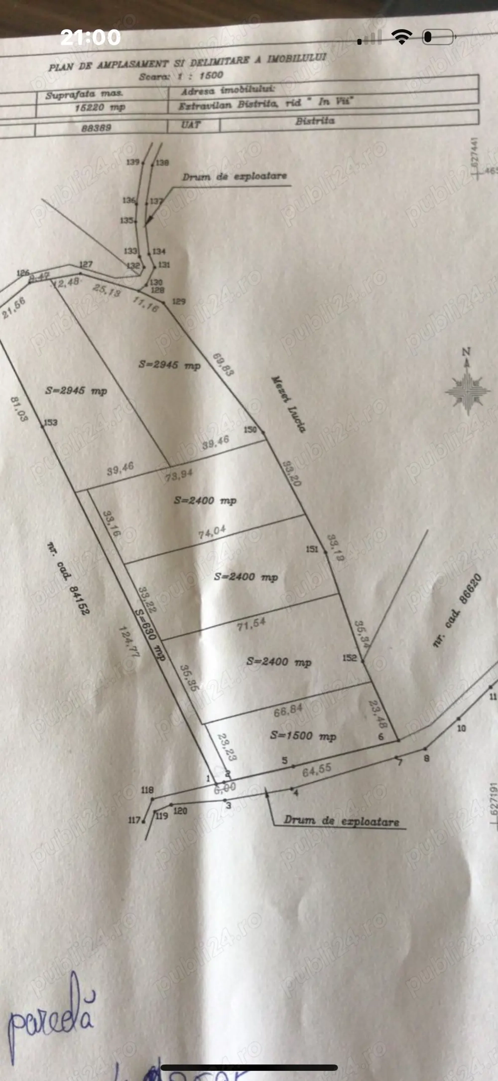 Teren extravilan (zona Ghinzii)