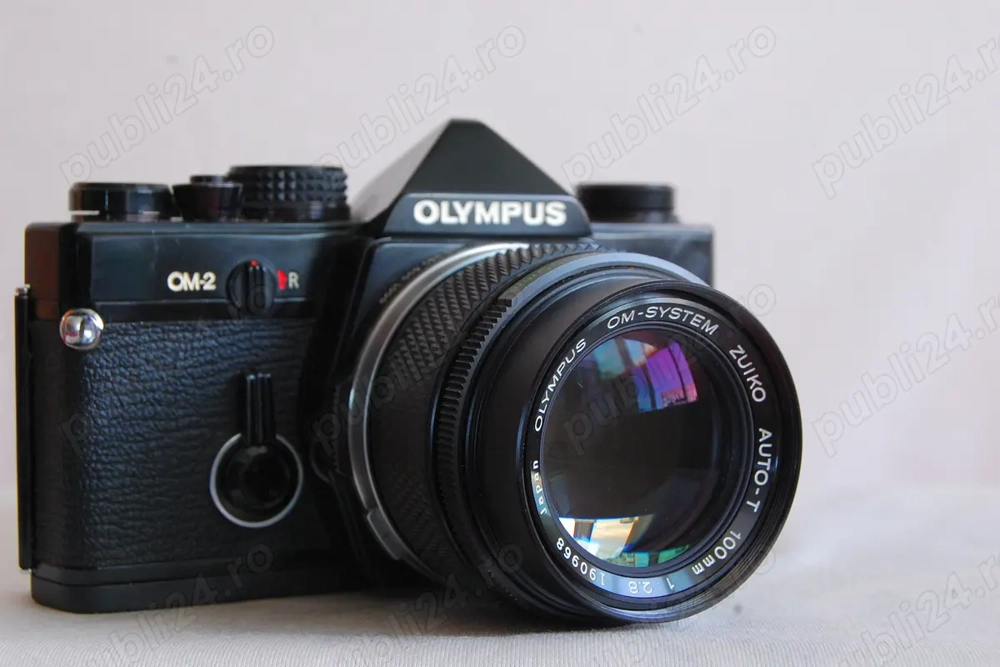 Aparat foto cu film olympus om-2 + obiectiv zuiko auto-t 2.8 100