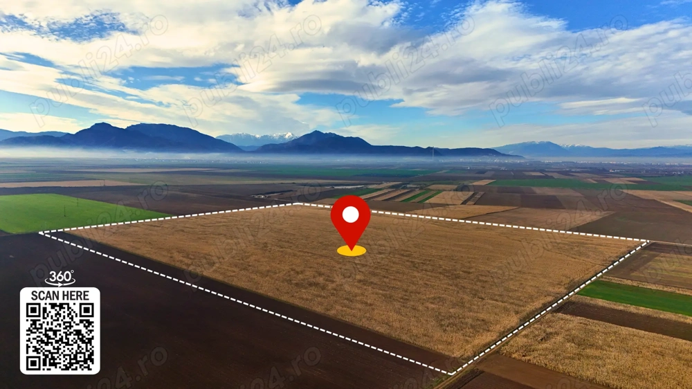 Teren 32,5 Ha compact Prejmer, Brasov. Imagini drona,tur 360