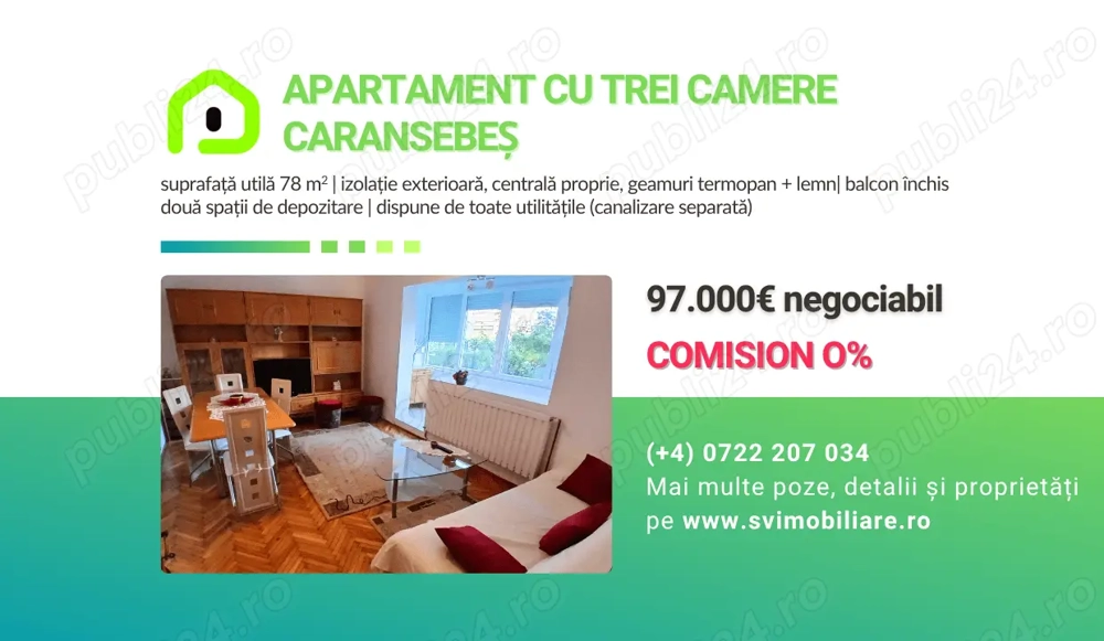 Comision 0 - Apartament cu 3 camere central   str. Racoviței