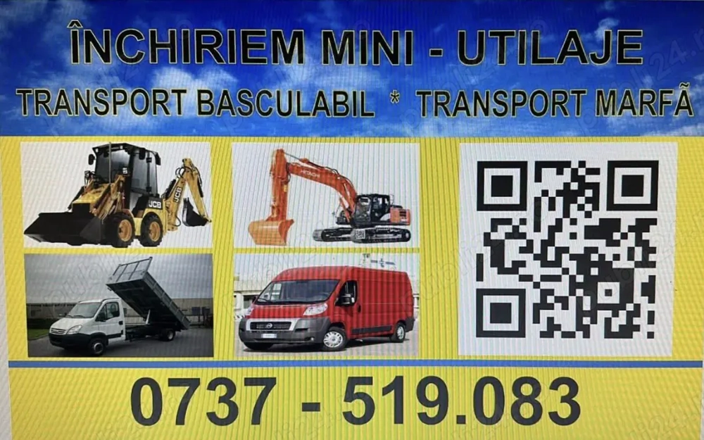 inchiriem miniexcavator, miniincarcator, buldoexcavator constanta