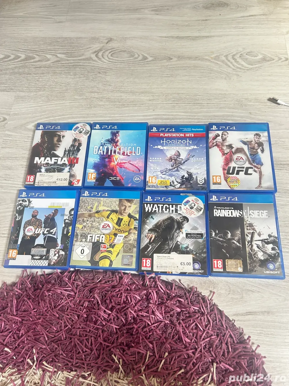 Vand ps4 slim 1tb+2 manete+jocuri+casti ps