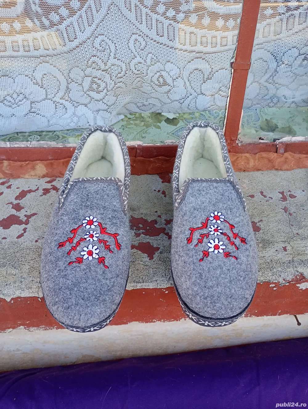 Pantofiori dama material pâslă 