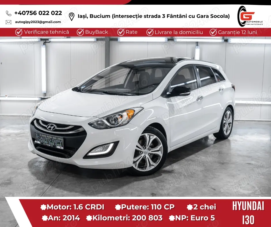 Hyundai I30 Fab.2014 Diesel Euro5 Climatronic Navigatie Xenon Cameră Piele