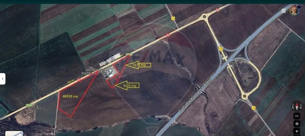 Teren Construibil 57,536mp   DN 65 Slatina - Bals-Piatra Olt