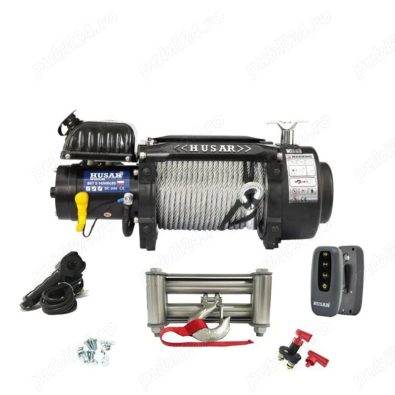 Troliu electric Husar Winch 16500 lbs(trage 7484 kg) la 12 V sau 24V