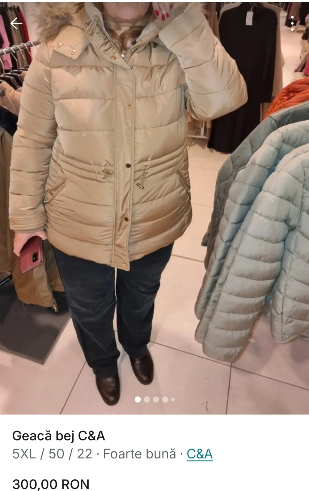 Geacă groasă,  bej