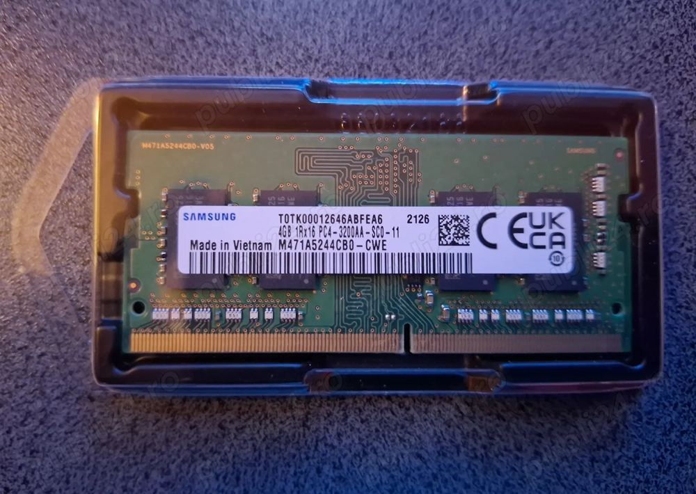 Memorie RAM Samsung, SODIMM laptop DDR4, 4Gb 3200 MHz, 1.2 V