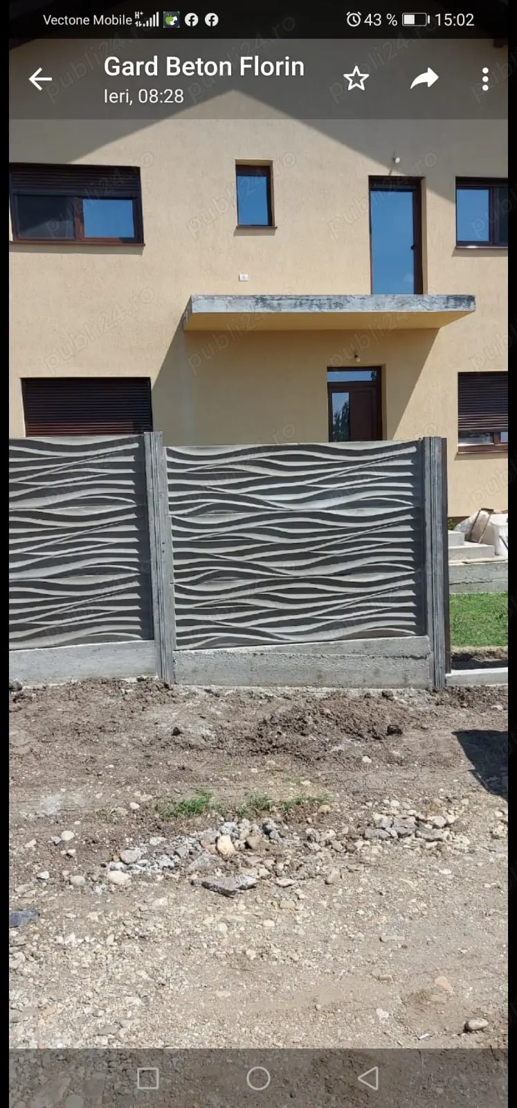 Gard din beton  prefabricat 