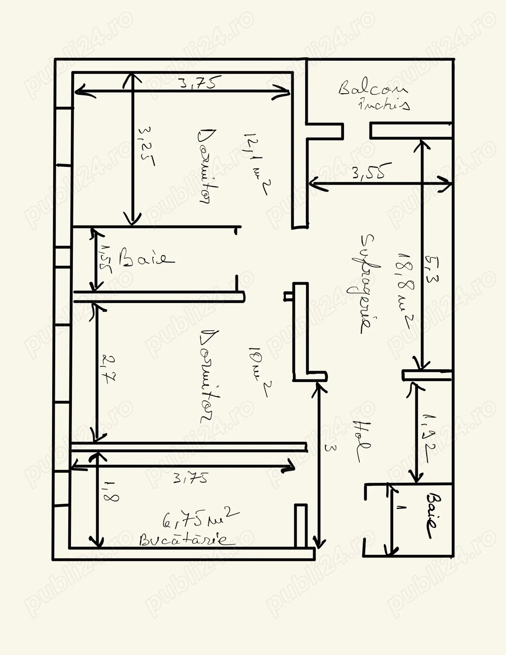 Apartament 3 Camere Radauti zona centrala