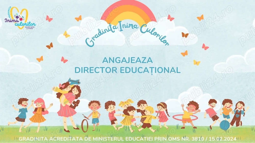Gradinita Inima Culorilor angajeaza Director Educational