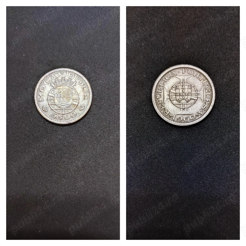 Moneda argint 5 Escudos, MOZAMBIC, 1960