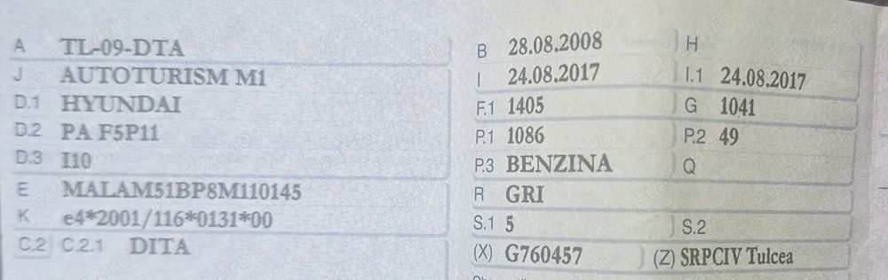 Hyunday i10 la vanzare