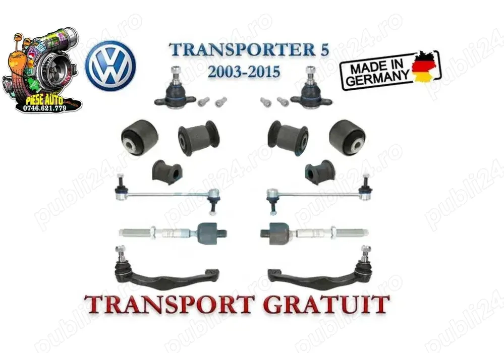 Kit brate VW Transporter 5, set complet 14 piese + Transport Gratuit