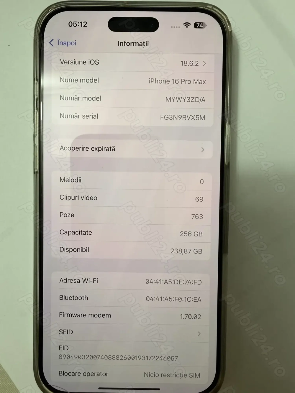 iphone 16 pro max 256 gb Natural Titanium