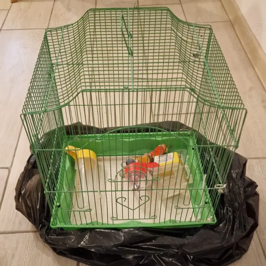 Colivie metalica medie pasari papagal canar pasare + accesorii 