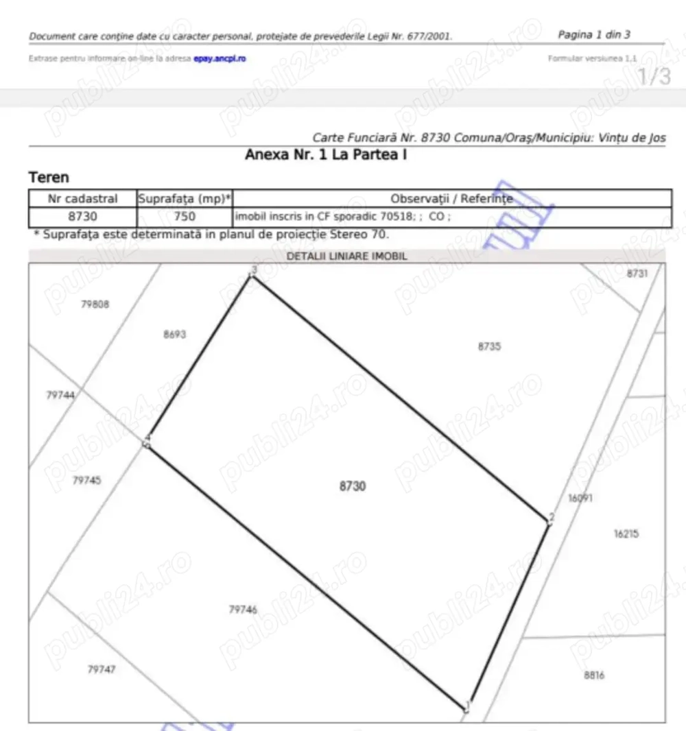 Vind Teren 750mp Vintu de Jos