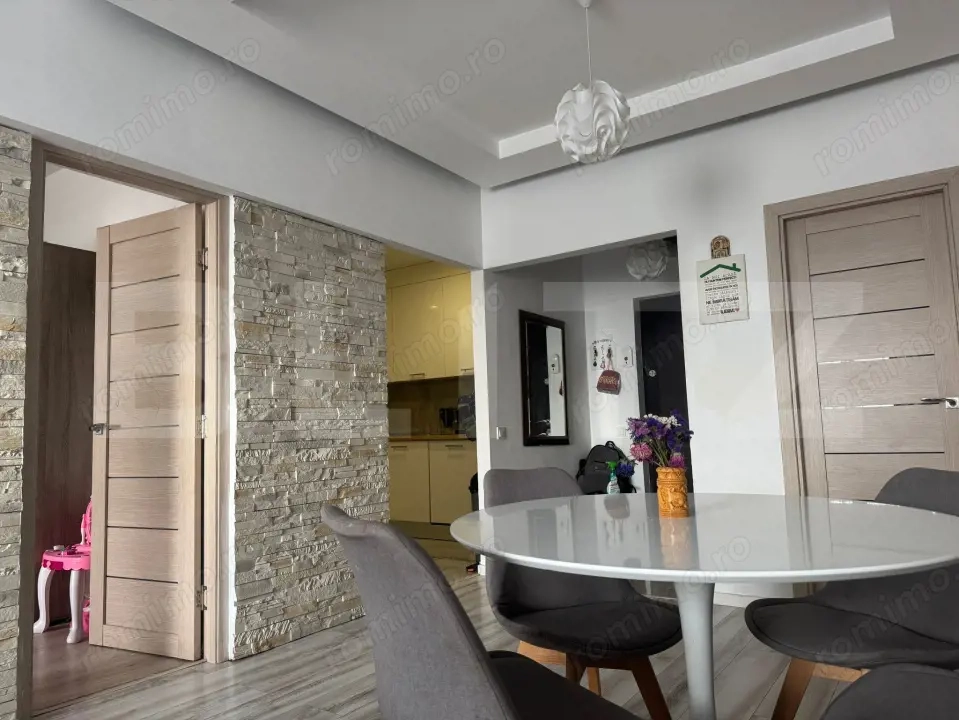 Apartament mobilat/utilat - 3 camere, 70 mp, 2 bai, balcon, Zona Auchan Iris