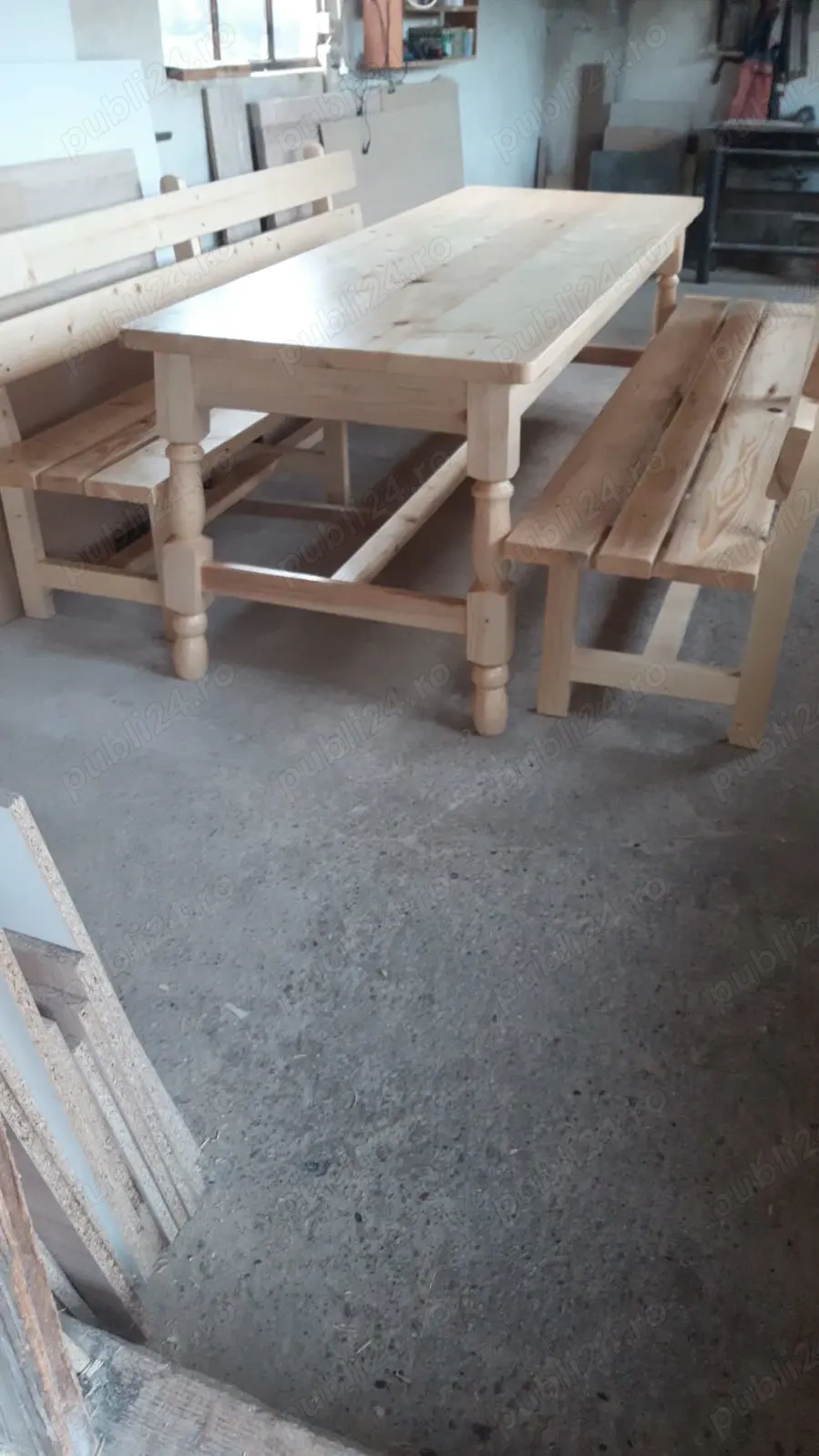 Masa, scaune, banca din lemn, dimensiuni pe comanda 