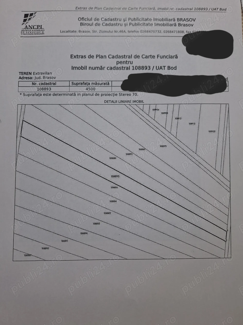 Teren extravilan 4500 mp Bod - se poate transforma in intravilan