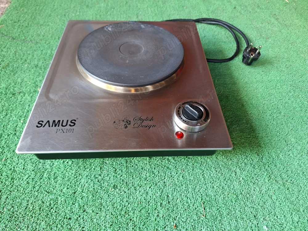 Plita electrica Inox antiamprenta Samus 1500W Termostat reglabil