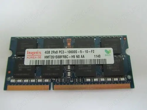 4gb ddr3 hynix memorie laptop 2r8-pc3-10600-9-10-f2 - hmt351s6bfr8c-h9