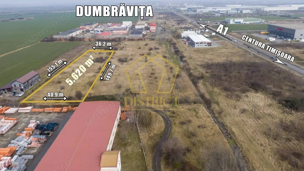 Teren pentru uz comercial - industrial 5620 mp | Dumbravita